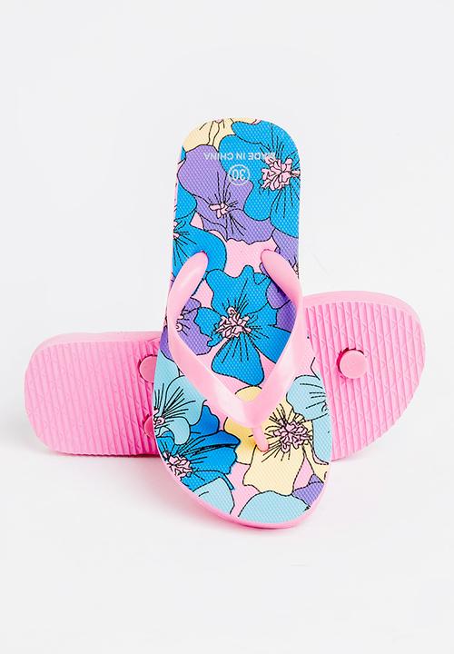 Pop Candy - Printed Flip Flops Mid Pink
