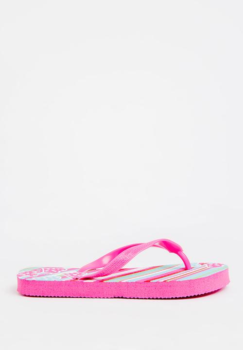 Pop Candy - Printed Flip Flops Dark Pink