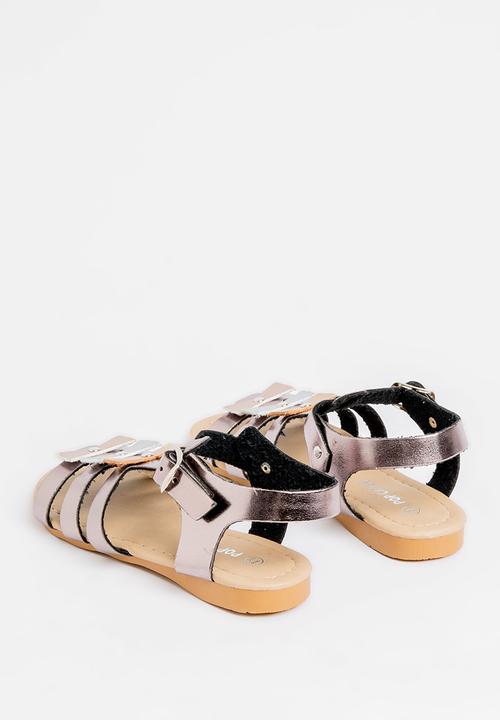 Pop Candy - Bow   Detail Sandal Dark Grey