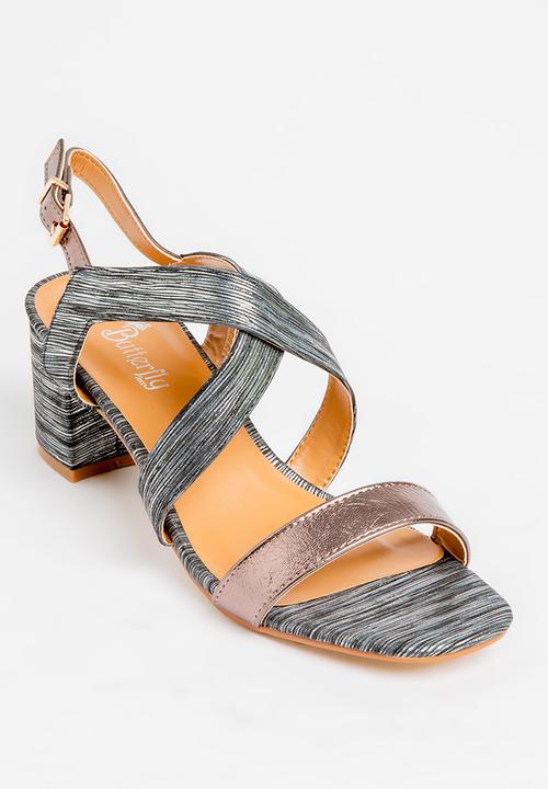 Butterfly Feet - Amarah Strapped Blocked Heels Black