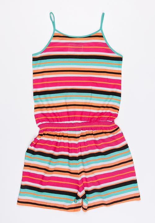 Pop Candy - Stripe sleeveless playsuit - multi