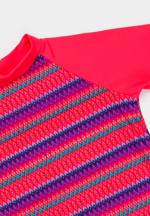 Sun Things - Neon Zig Zag Rashvest Dark Pink