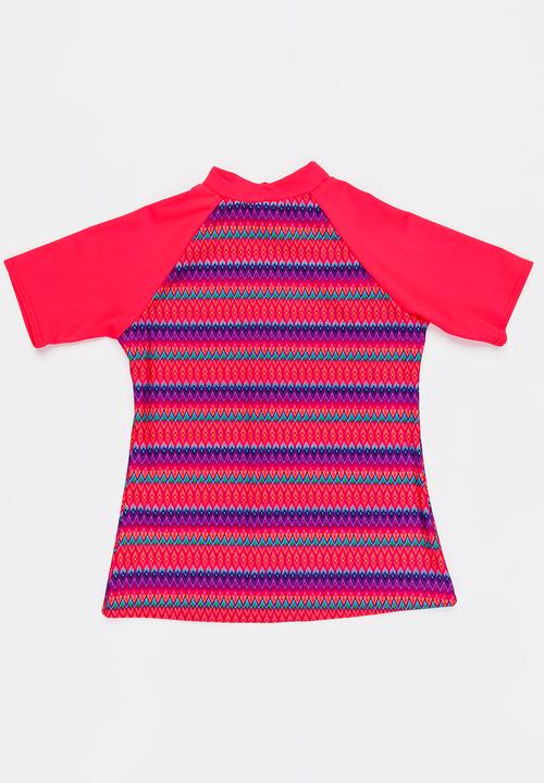 Sun Things - Neon Zig Zag Rashvest Dark Pink