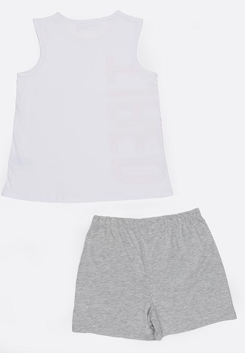 MINOTI - Yawn Printed 2 Piece PJ Set - White