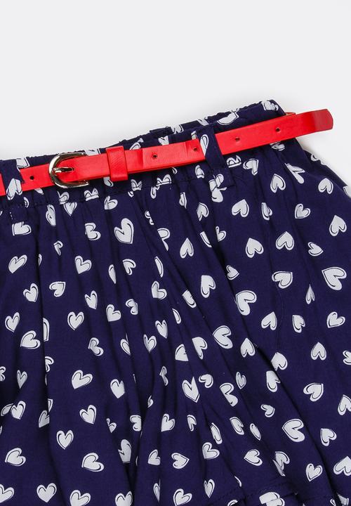 MINOTI - Rebel AOP Culottes with PU Belt Navy