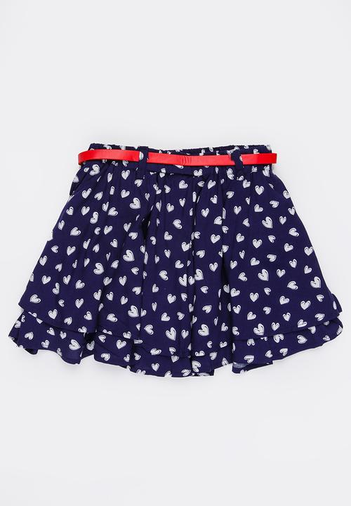 MINOTI - Rebel AOP Culottes with PU Belt Navy