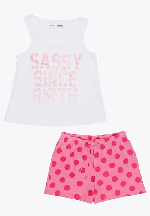 MINOTI - Yawn printed 2 piece pyjamas set - pink