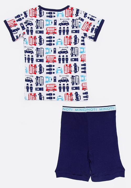 MINOTI - London Printed 2 Piece PJ Set Multi-colour