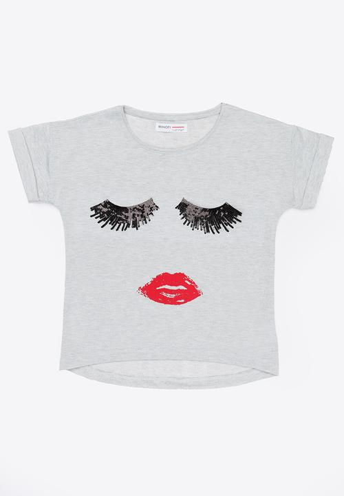 MINOTI - Rebel Lurex Printed Top Grey