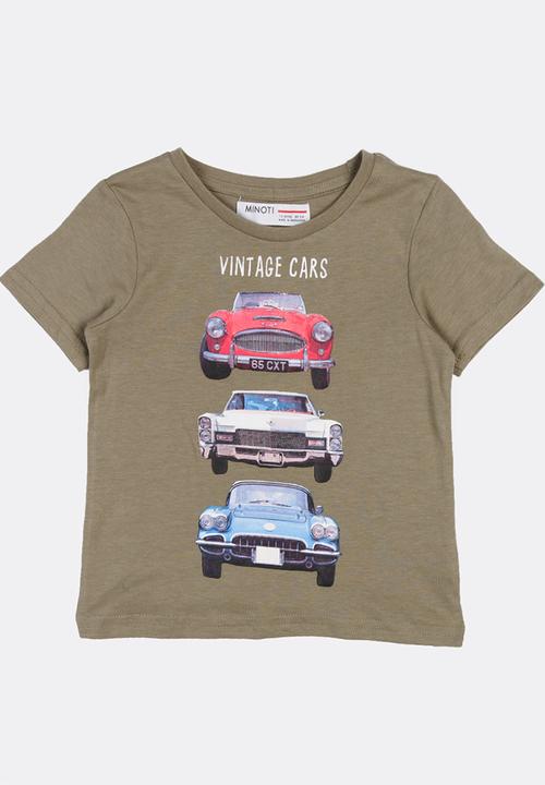 MINOTI - Basic Photographic Vintage Car Print Tee Khaki Green