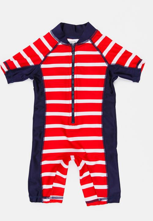 MINOTI - Infants boys red stripe rash all in one - red