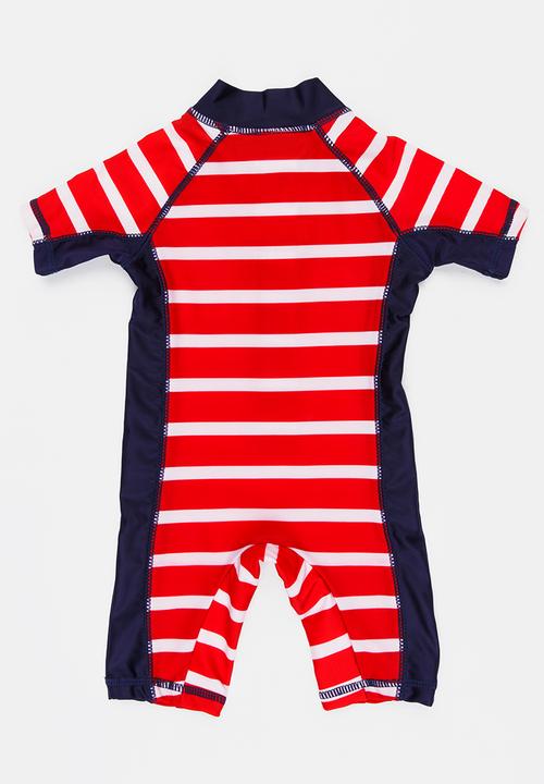 MINOTI - Infants boys red stripe rash all in one - red