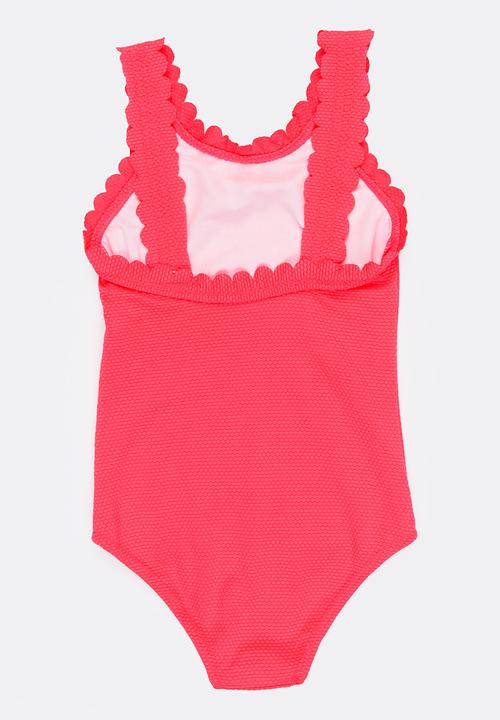 MINOTI - 1 Piece Laser Cut Swimsuit Coral