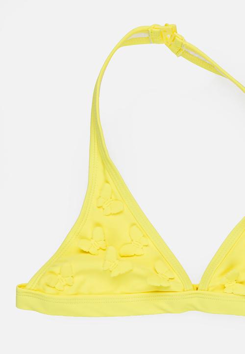 MINOTI - Bikini 2 Piece Halterneck Butterfly Applique Set Yellow