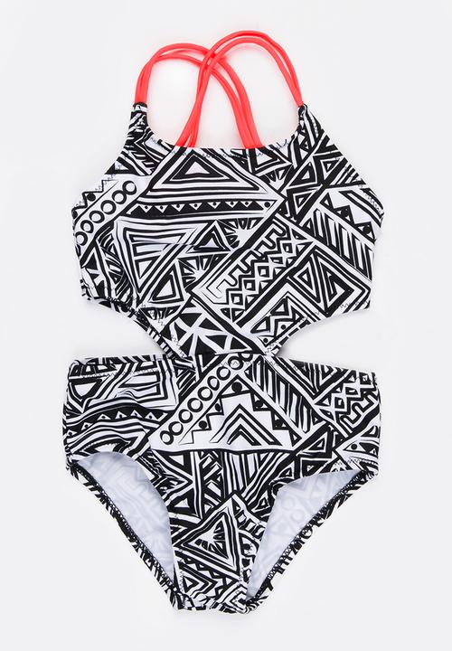 MINOTI - 1 Piece AOP Cut Out Swimsuit Multi-colour