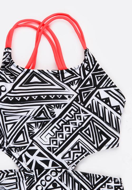 MINOTI - 1 Piece AOP Cut Out Swimsuit Multi-colour