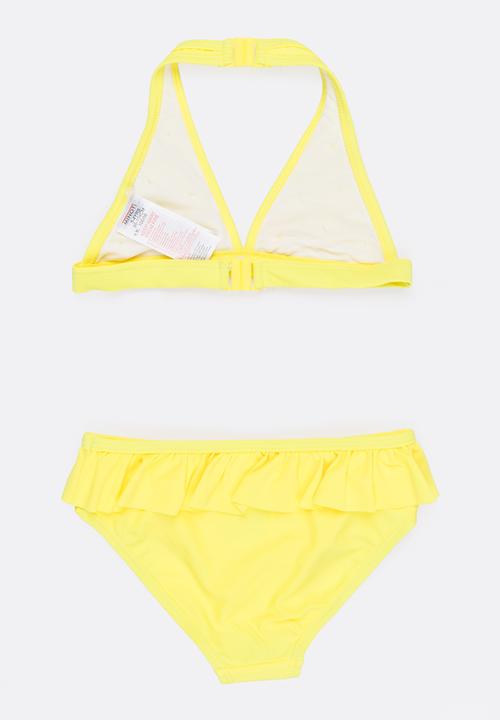 MINOTI - Bikini 2 Piece Halterneck Butterfly Applique Set Yellow