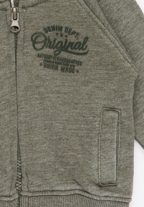 MINOTI - Cactus slub fleece hoodie - green