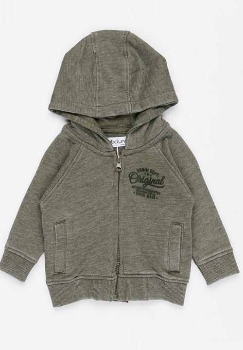 MINOTI - Cactus slub fleece hoodie - green