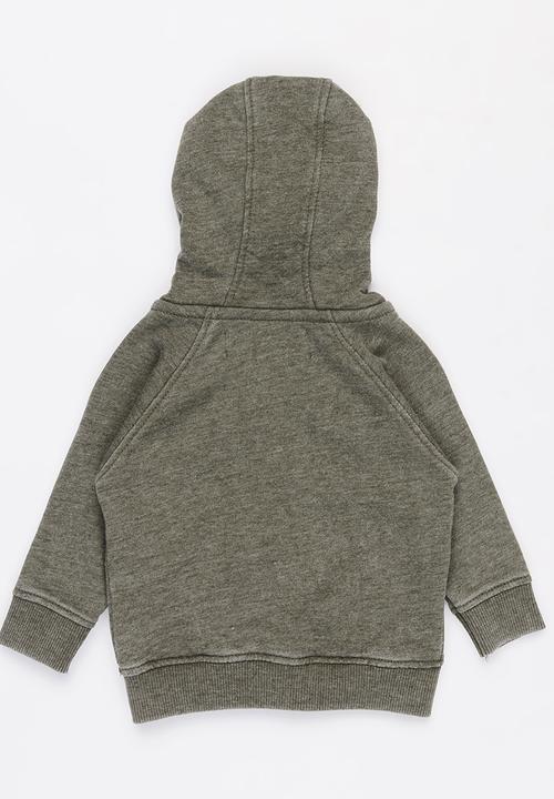 MINOTI - Cactus slub fleece hoodie - green