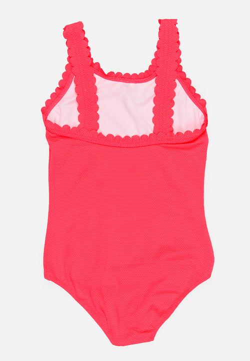 MINOTI - 1 Piece Laser Cut Swimsuit Coral