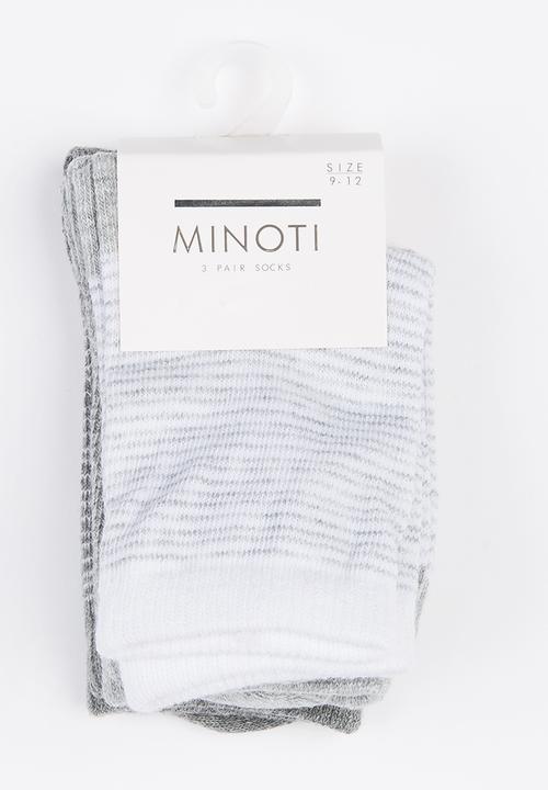 MINOTI - 3 Pack Stripe Socks Multi-colour
