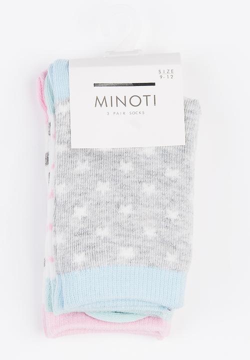 MINOTI - 3 Pack Ankle Socks Multi-colour