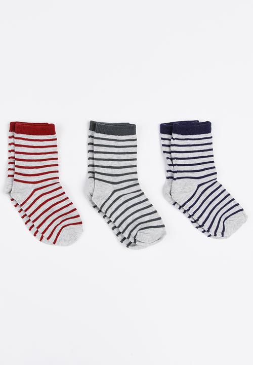 MINOTI - 3 Pack stripe ankle socks - multi
