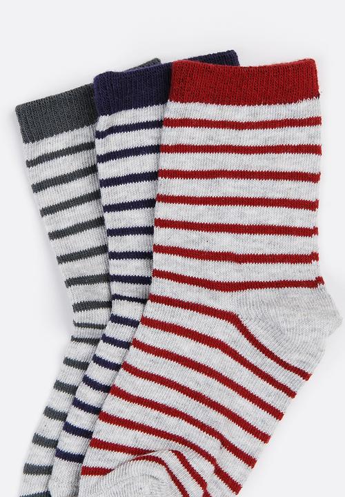 MINOTI - 3 Pack stripe ankle socks - multi