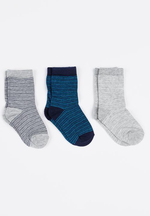 MINOTI - 3 Pack Stripe Ankle Socks Multi-colour