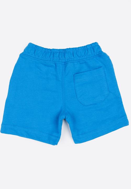 MINOTI - For real slogan fleece shorts - blue