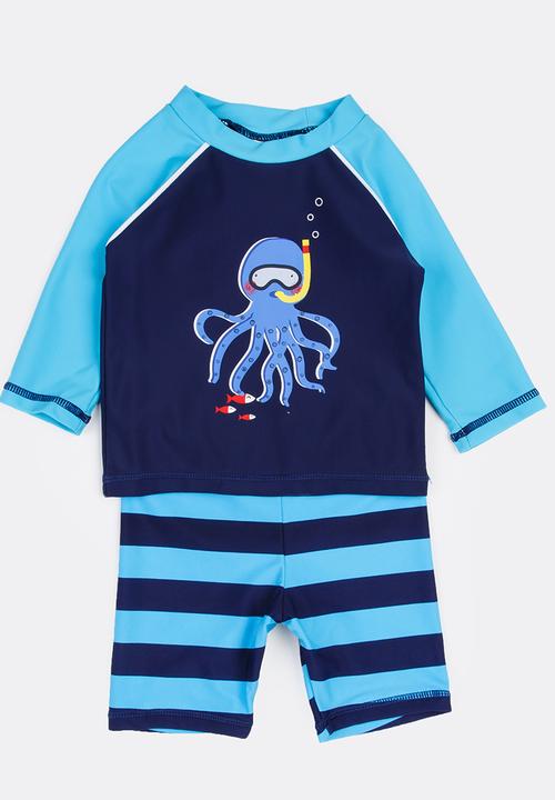 MINOTI - Infants boys octopus rash set - navy