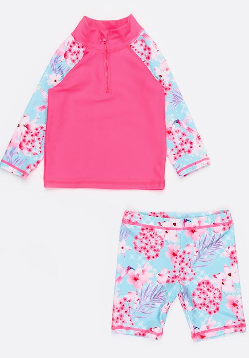 MINOTI - Bird AOP Rash Set Multi-colour