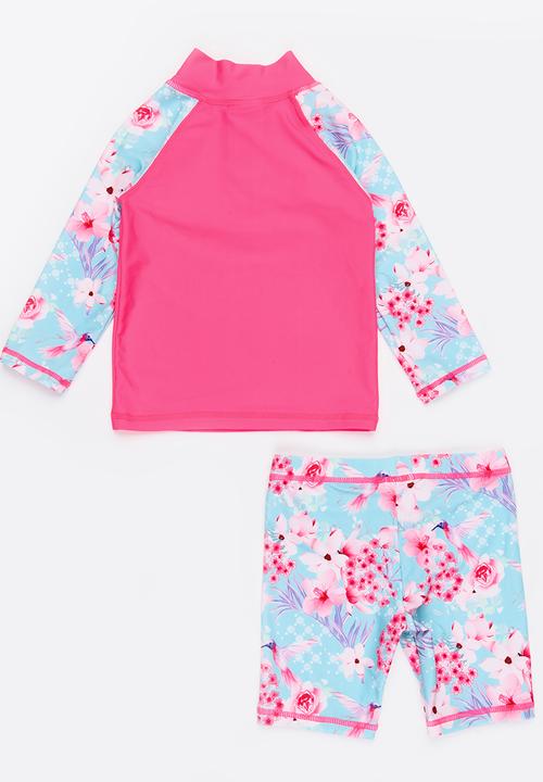 MINOTI - Bird AOP Rash Set Multi-colour