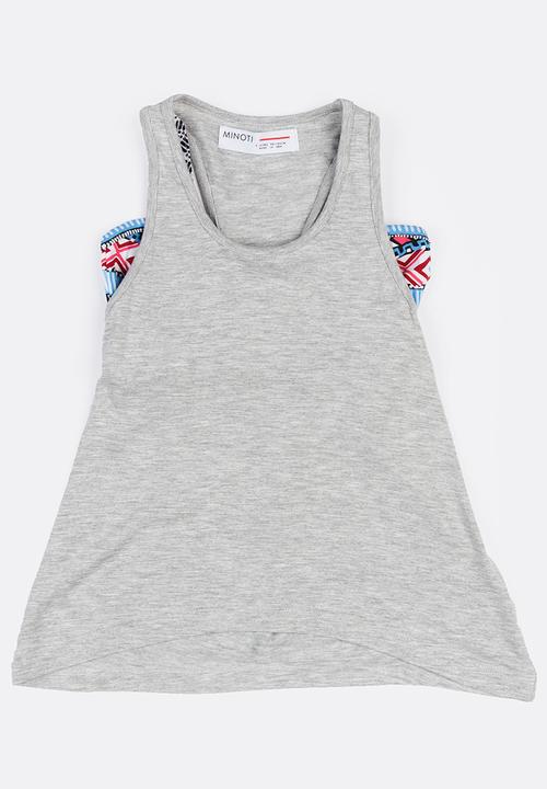 MINOTI - Glasto Slouchy Double Layered Vest & AOP Bandeau Grey