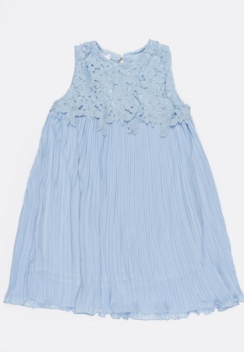 Pop Candy - Laser Cut Lace Top Pale Blue