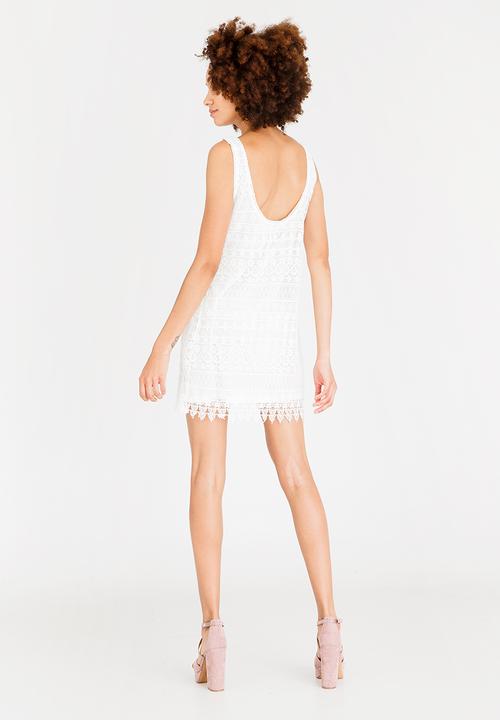 c(inch) - Crochet Detail Dress White