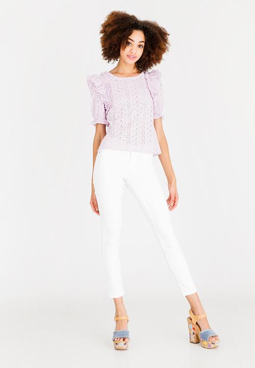 ONLY - Larissa Broderie Top Pale Purple