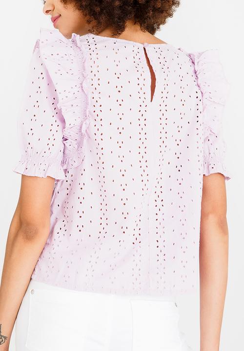 ONLY - Larissa Broderie Top Pale Purple