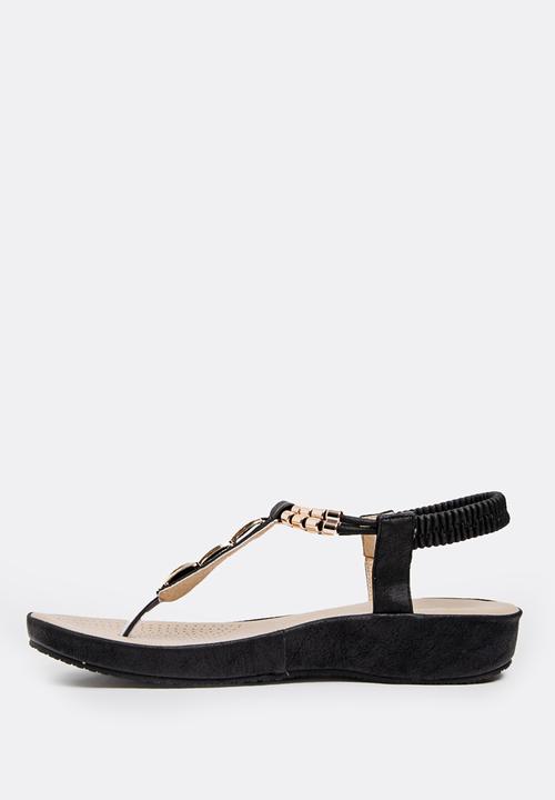 Butterfly Feet - Tiana Thongs Black