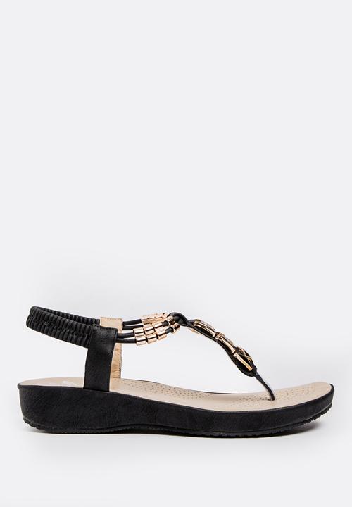 Butterfly Feet - Tiana Thongs Black