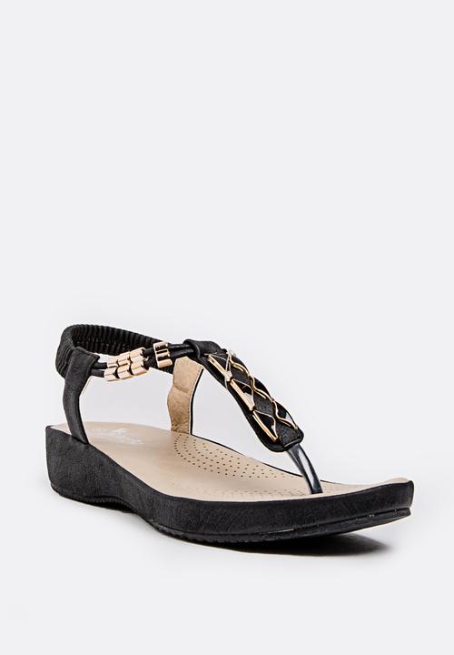 Butterfly Feet - Tiana Thongs Black