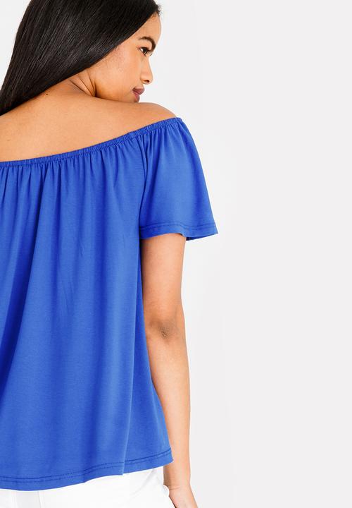 edit - Off-the-shoulder swing top - blue 
