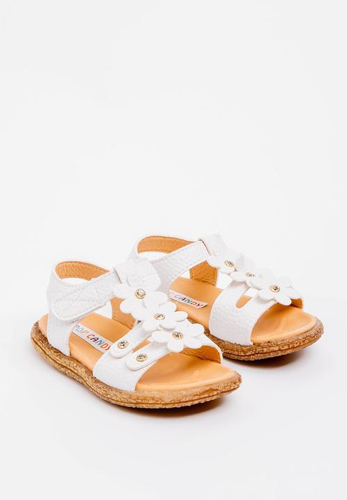 Pop Candy - Flower Detailed Sandal White