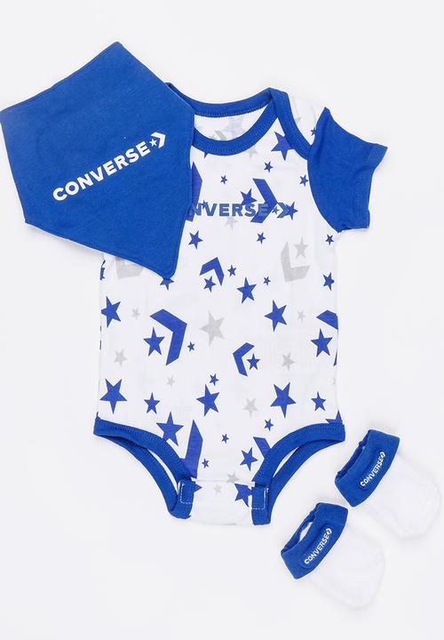 Converse - Converse all over star chevron Bib Set - Blue