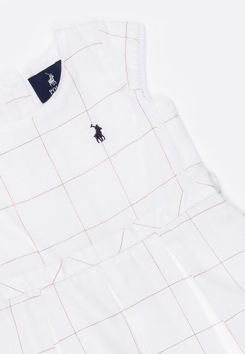 POLO - Olivia checked party dress - white
