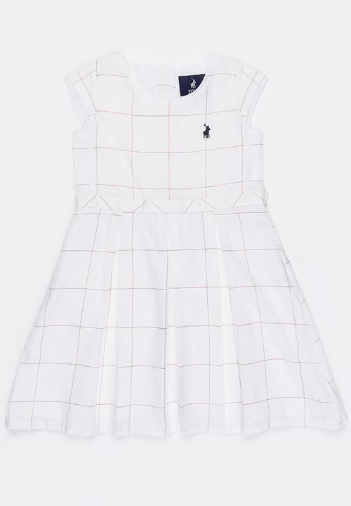 POLO - Olivia checked party dress - white