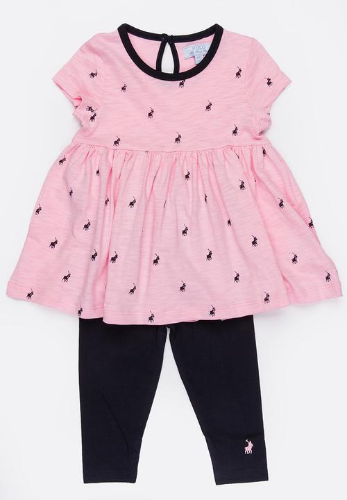 POLO - Bella printed tunic & legging set - pink