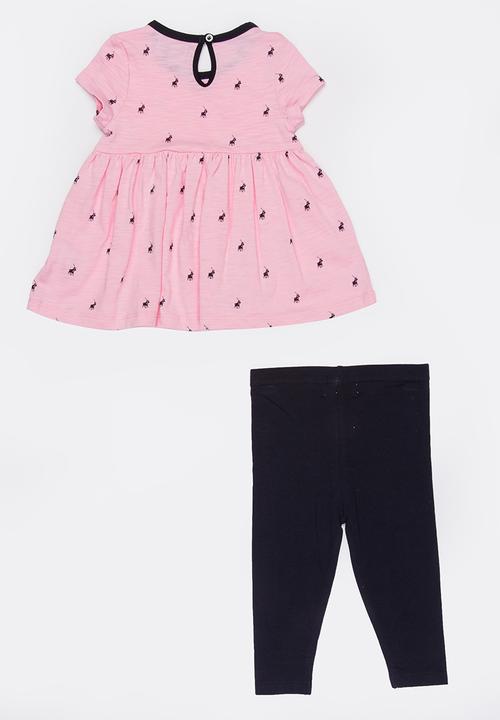 POLO - Bella printed tunic & legging set - pink