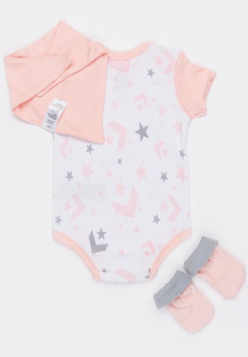 Converse - Converse all over star chevron bib set - pink